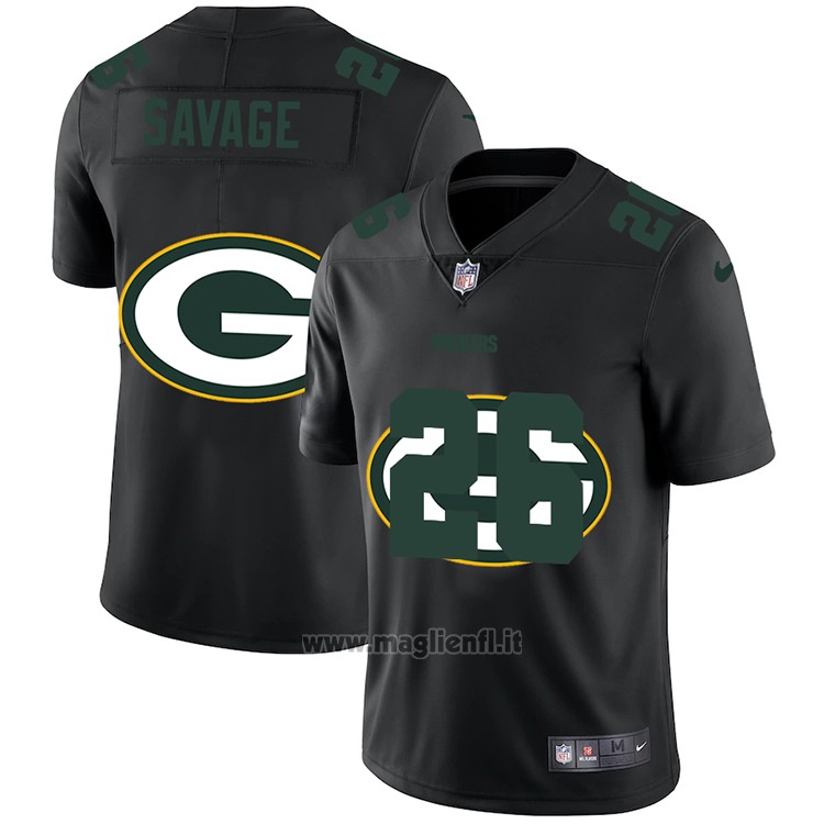 Maglia NFL Limited Green Bay Packers Savage Logo Dual Overlap Nero